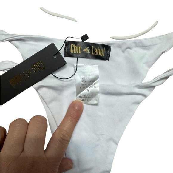 Chic the lebel.  Silver and White Minimalist Bikini Set - Picture 3 of 6